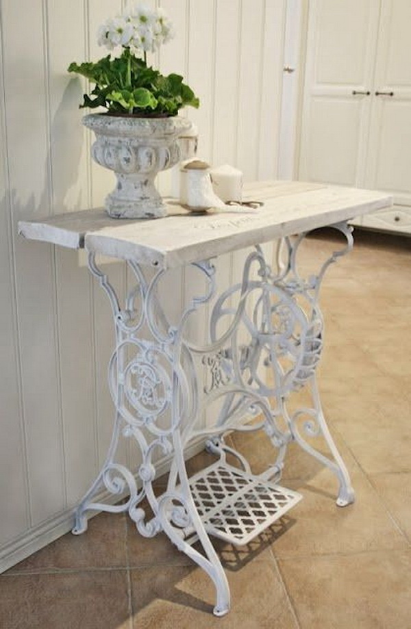 Pretty Shabby Chic Decoration Inspirations Listing More Shabby Chic Singer Sewing Machine Table With Antique White Finish